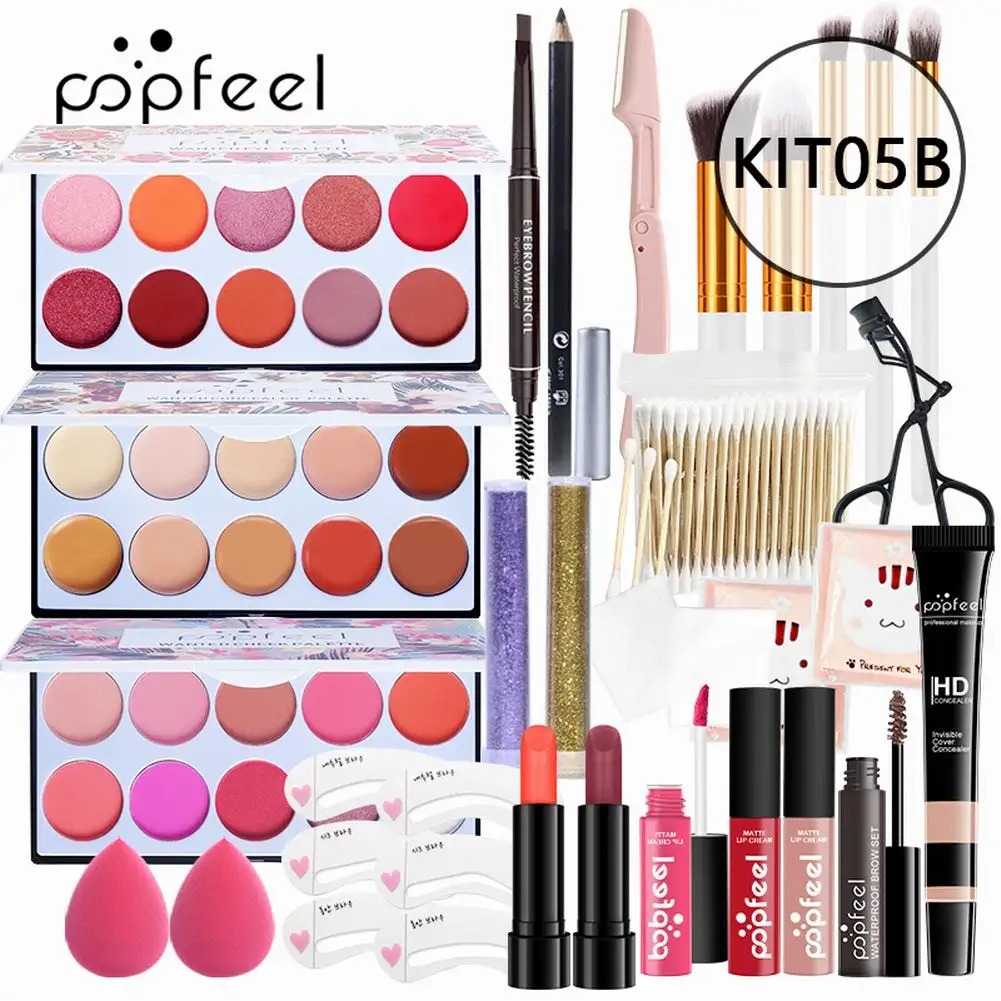 

28PCS All in One Makeup Set Eyeshadow Palette Eyeliner Lip Stick Concealer Makeup Brush Cosmetics with Carry Bag for Women