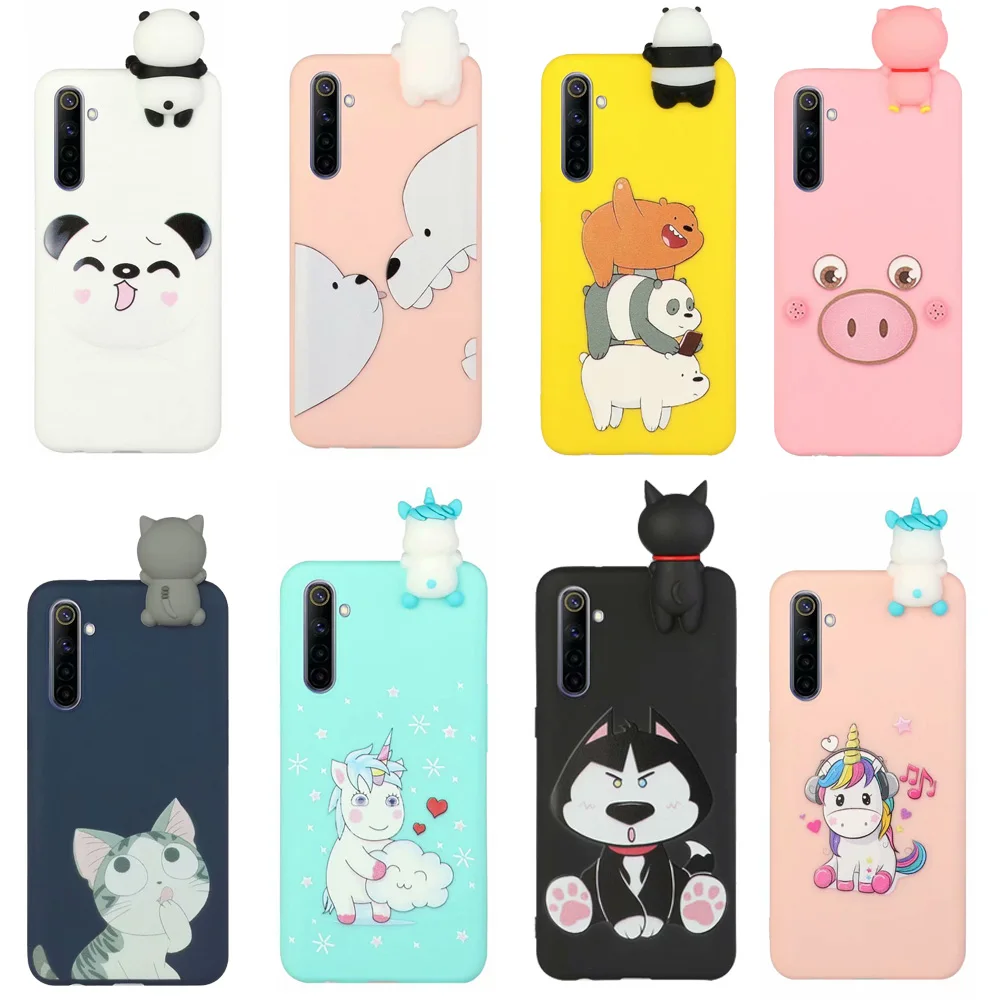 

For Oppo Realme XT / K5 / A52 / A92 / A92S / A9 2020 / A5 2020 3D Cute Cartoon Animal Soft TPU Case Phone Back Cover Shell Skin