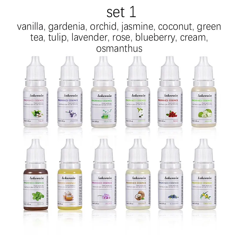 10ml Vegan Natural Fruit Flower Flavoring Oil Scents Flavors Essence Oil Drops for Lip Gloss Diy Lipgloss Base Use 12PCS/LOT