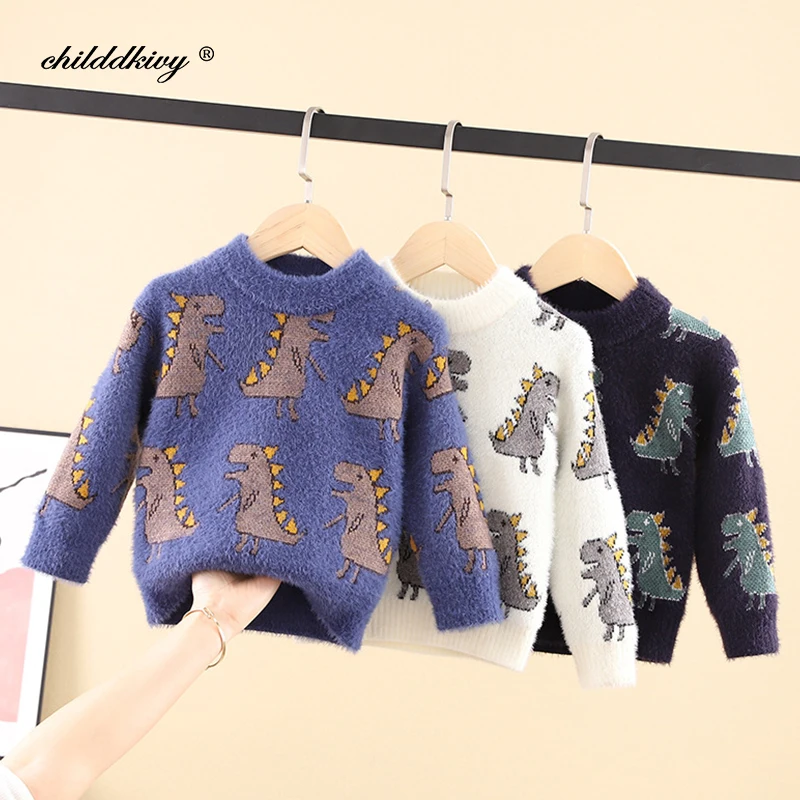Новинка 2020 года Зимний Детский свитер с рисунком Пуловер для мальчиков имитацией