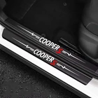 4 шт. автомобиля стикер двери углерода кожи волокно подоконник пластина для Mini coopers R56 R50 R51 R52 R53 R52 R55 R57 r58 r59 R60 Countryman