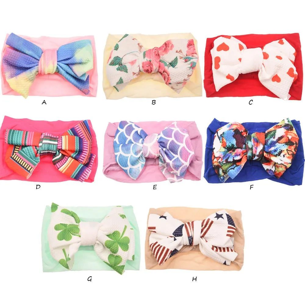 1 шт. тканевый бант с нейлоновые оголовья милые для волос маленькой девочки