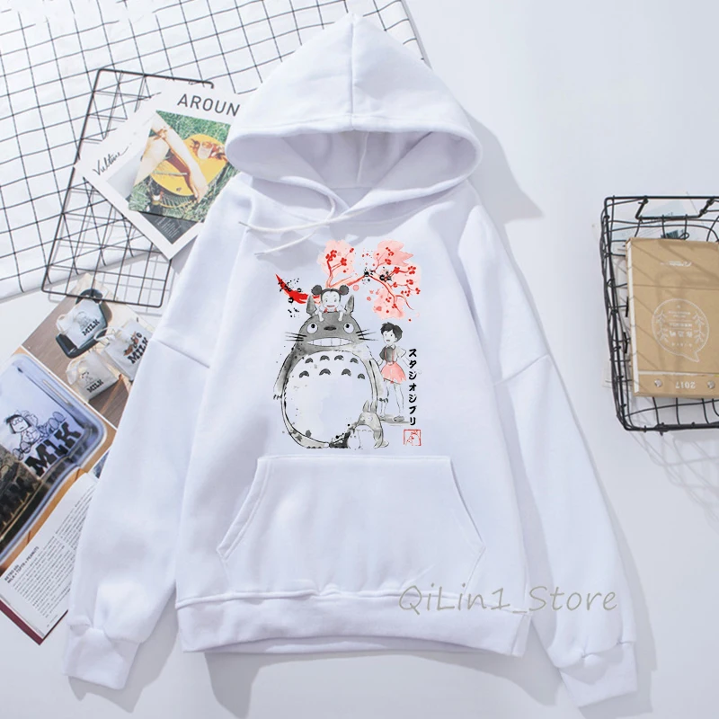 82496 M Totoro hoodies women Studio Ghibli Harajuku Kawaii Hoodie men Ullzang Cute Funny Anime Sweatshirts 90s Graphic Hoody unisex - Цвет: 82496 M