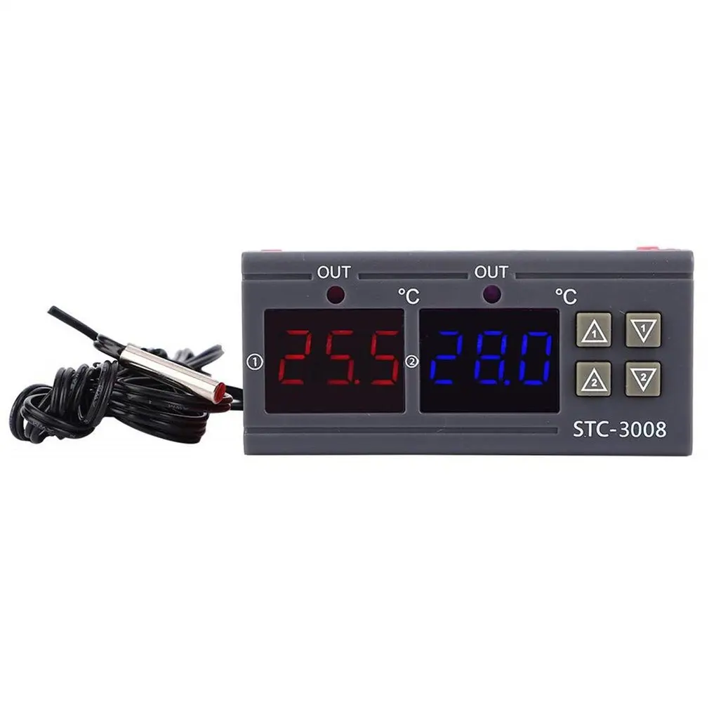 STC-3008 Dual LED Probe Temperature Controller Thermostat Control Meter With Display | Инструменты
