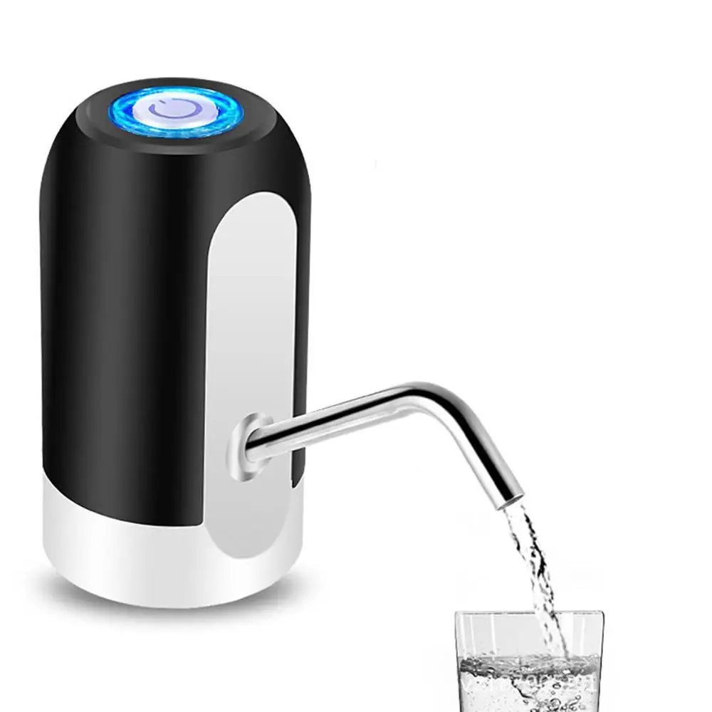 Черный USB зарядка Электрический диспенсер для воды портативный галлон питьевой дозатор для бутылки умный беспроводной водяной насос водоочистные приборы - Цвет: Черный