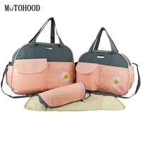 motohood 4pcs mother diaper bag with nappy pad waterproof outdoor travel tote bag baby care nappy nursing bag for women