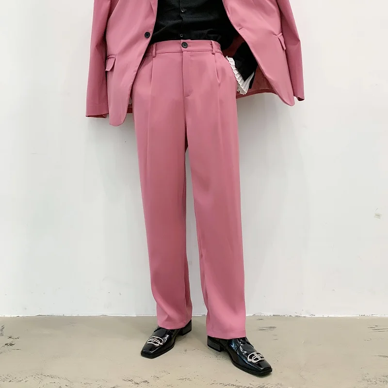 

Stage Clothing Men 2 Pieces Sets Casual Suit Jacket Pant Japan Korea Style Male Women Retro Fashion Show Blazer Coat Trousers