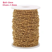 1m2m5m10m stainless steel gold beaded satellite cable link chain for diy anklet necklaces bracelet jewelry making accessories