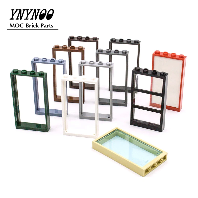 

10Pcs/lot Windows and Doors Parts 60596 Door Frame 1x4x6 MOC Building Blocks Assemable Bricks Compatible with 40289 30179 Toys