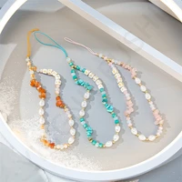 creative personality imitation gravel mobile phone chain exquisite pearl beaded anti lost mobile phone chain womens jewelry