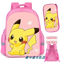 tomy pokemon peripheral detective pikachu school bag pink pencil case package children backpack grade 1 5