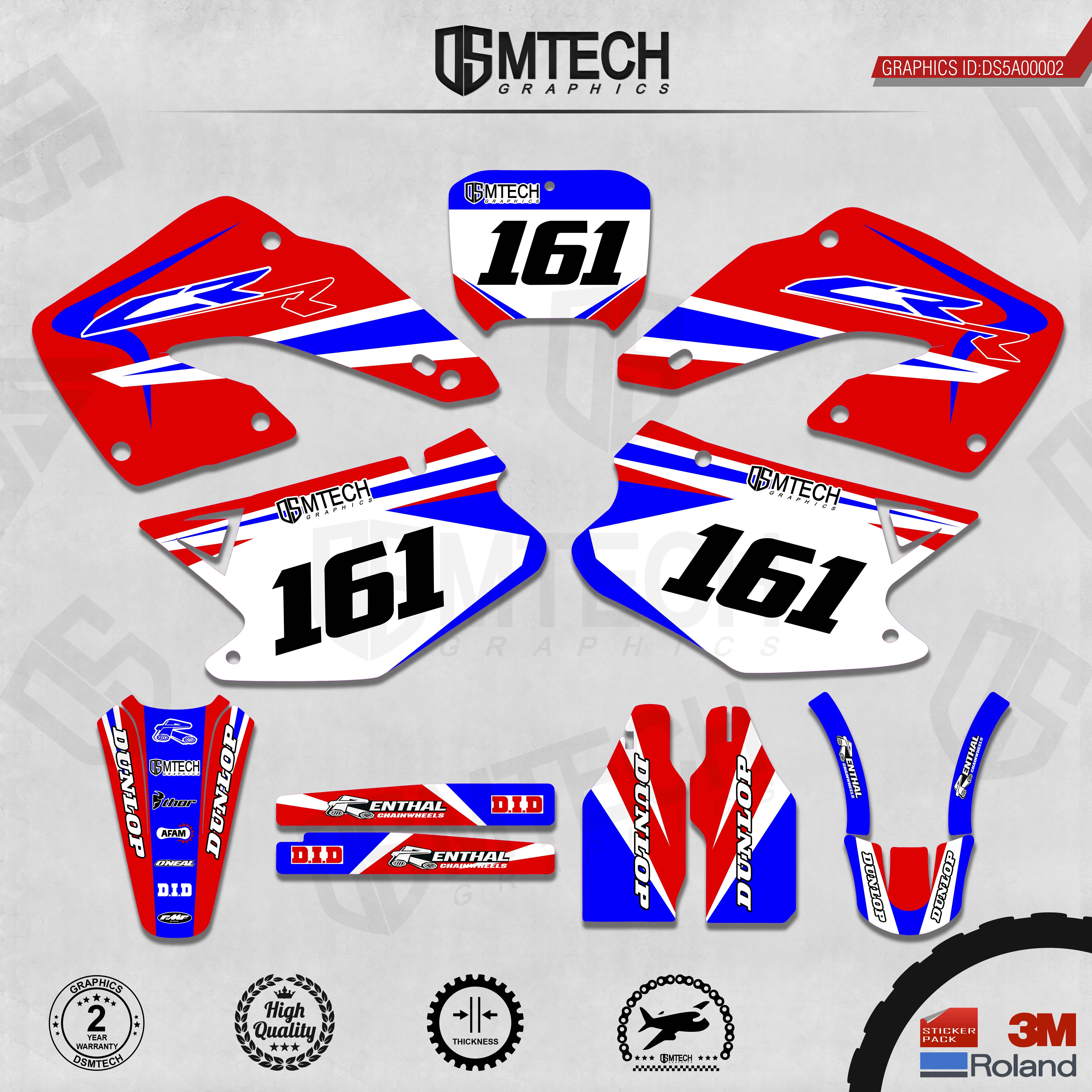 DSMTECH Customized Team Graphics Backgrounds Decals 3M Custom Stickers For 2000-2001 CR125-250 002