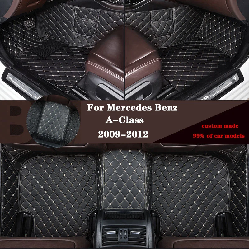 

Car floor mats For Mercedes Benz A-Class 2012 2011 2010 2009 Artificial Leather Interior Accessories Styling Custom Cover