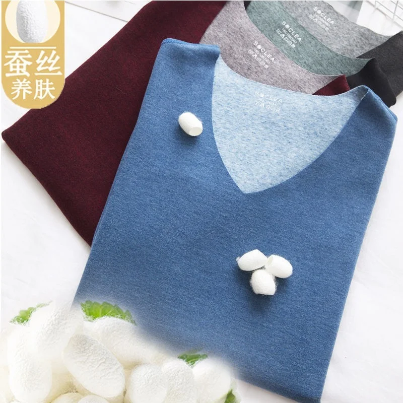 Зимнее термобелье топы Мужской двухсторонний флисовый Шелковый и бархатный