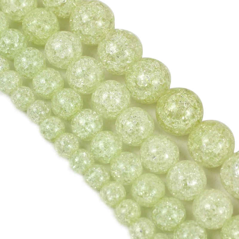 Натуральный светильник Зеленые хрустальные бусины с трещинкой для изготовления