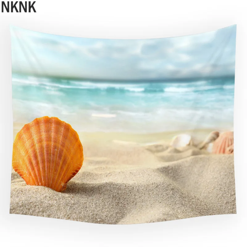 Морской Пляжный Пейзаж океан волна восход солнца лодка морская звезда ракушка