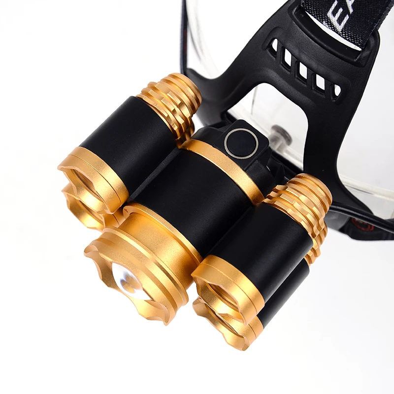 

Head Flashlight Torch Lamp Powerbank XHP100 9-core Super Bright 5 LED Headlight Zoomable Headlamp 2* 18650 5200mAh Battery