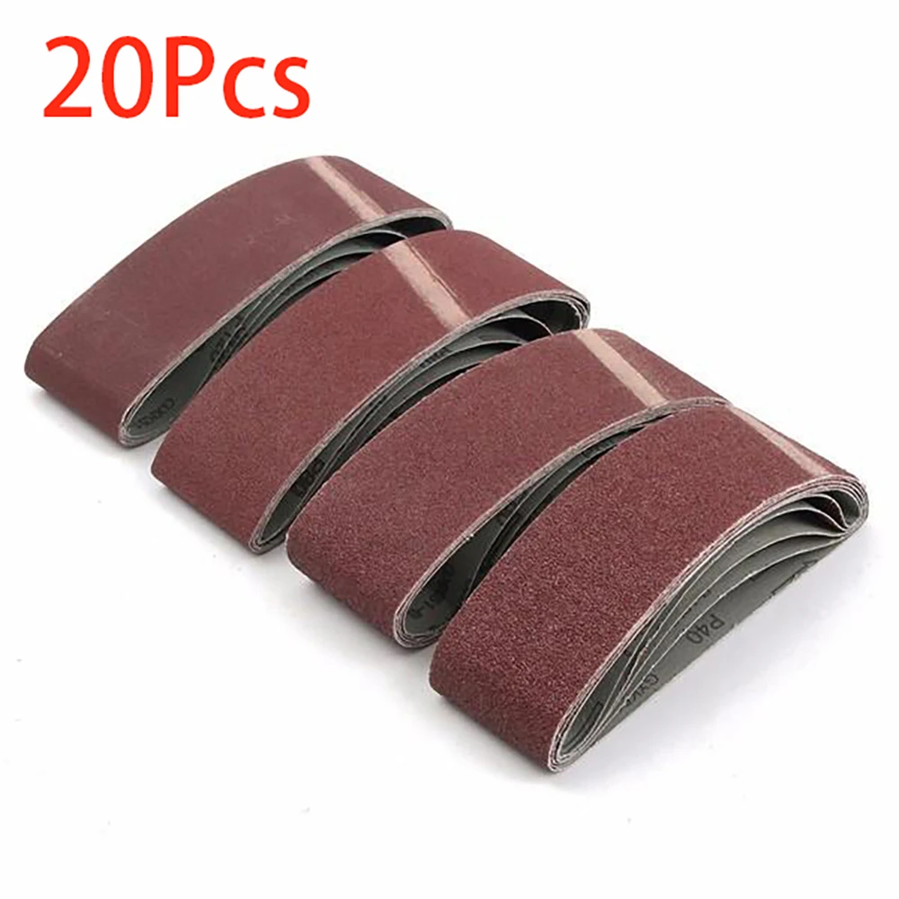 

20pcs Sanding Belts 40/60/80/120 Grits Aluminium Oxide Sander Abrasive Sanding Belts