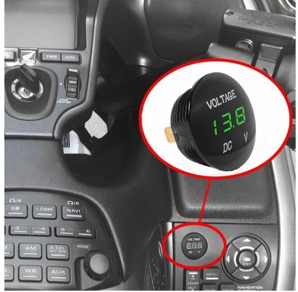 DC 12V 24V Автомобиль Мотоцикл Водонепроницаемый светодиодный Панель цифровой Напряжение метр Дисплей