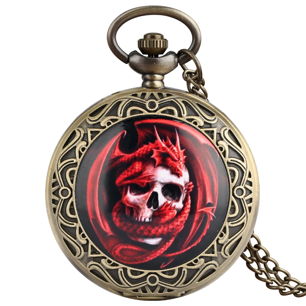 

Vintage Bronze Big Pocket Watch with Aluminum Sheet Necklace Chain Pendant Watches Classic Arabic Numerals Steampunk Clock Gifts