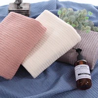 lism pure color cotton blanket warm breathable japanese lazy towel blanket