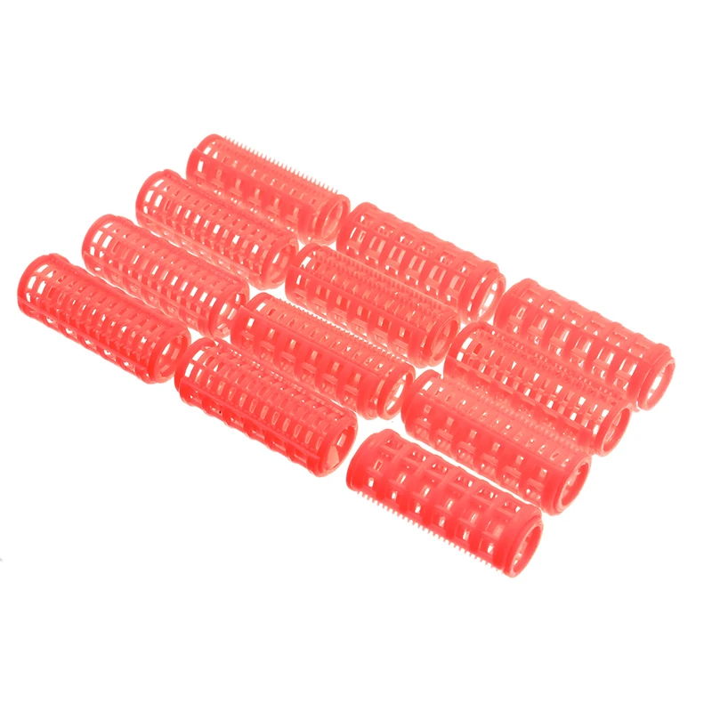 

12 Pcs/set Pink Hair Curler Roller Large Grip Clips Curlers Hairdressing DIY Hair Styling Beauty Tools 20mm 26mm 32mm 36mm 40mm