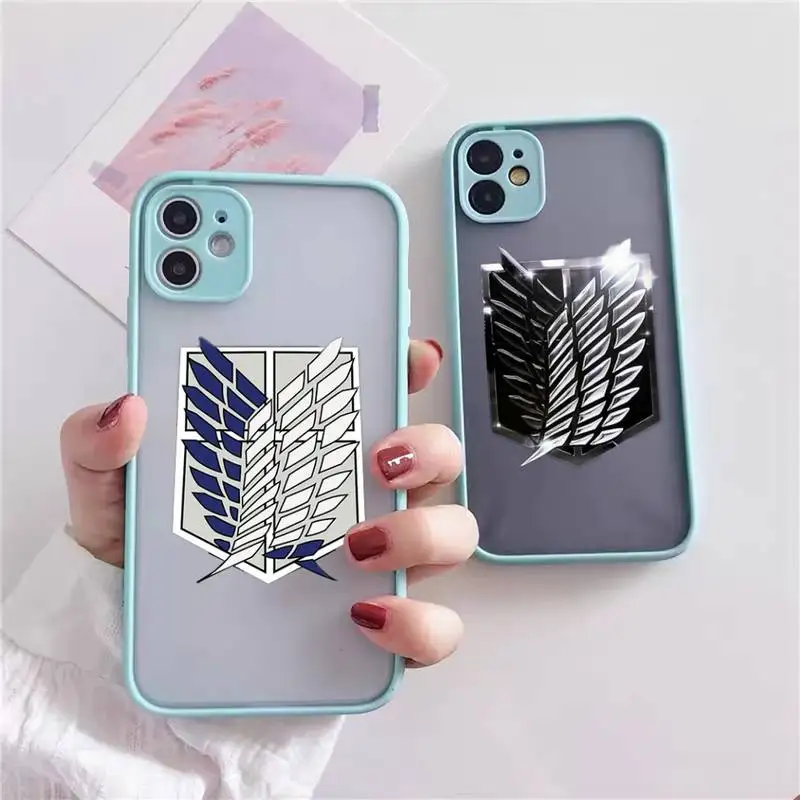 

Japan Anime Attack on Titan Phone Case For iPhone 13 12 Mini 11 Pro XS Max XR X 7 8 Plus SE2020 Matte Bumper Shockproof Cover