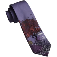 free shipping new male mens original design printed tie female students gift necktie quiet realm purple water deer night mood