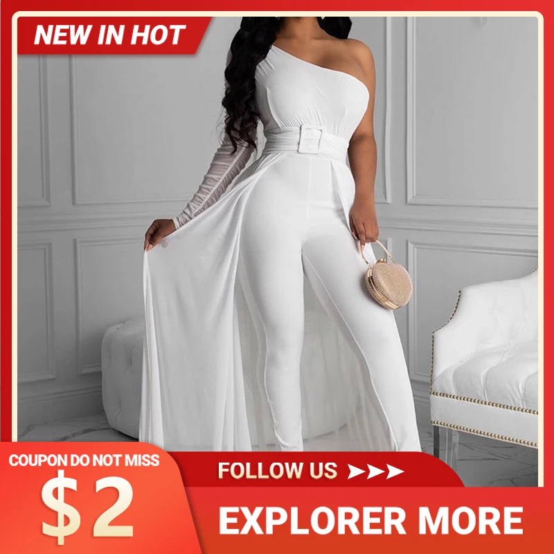 

Женский однотонный комбинезон с высокой талией и открытыми плечами