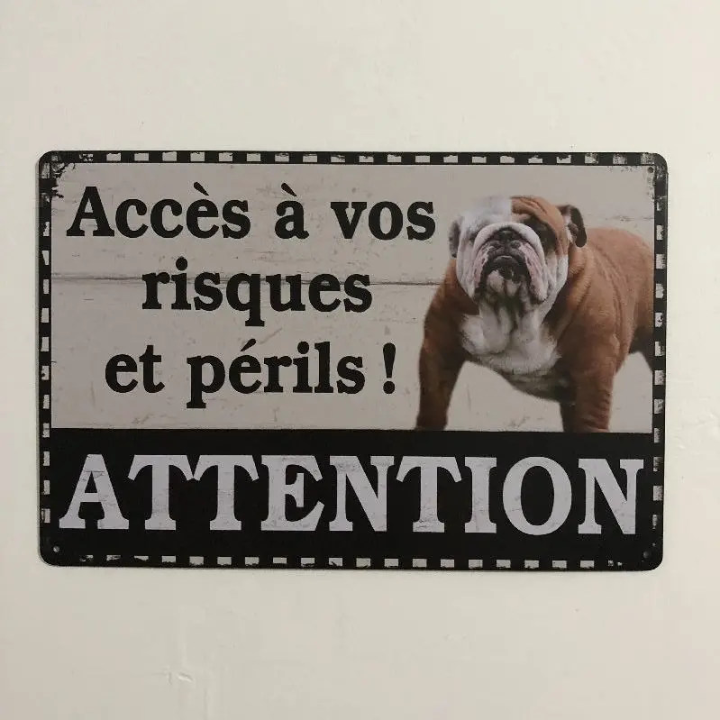 [Luckyaboy] Vintage Home Decor Dog Paris Attention Drink Car Metal Tin Signs Wall Art Painting Poster Bar Cafe Garage Decor - Цвет: 19