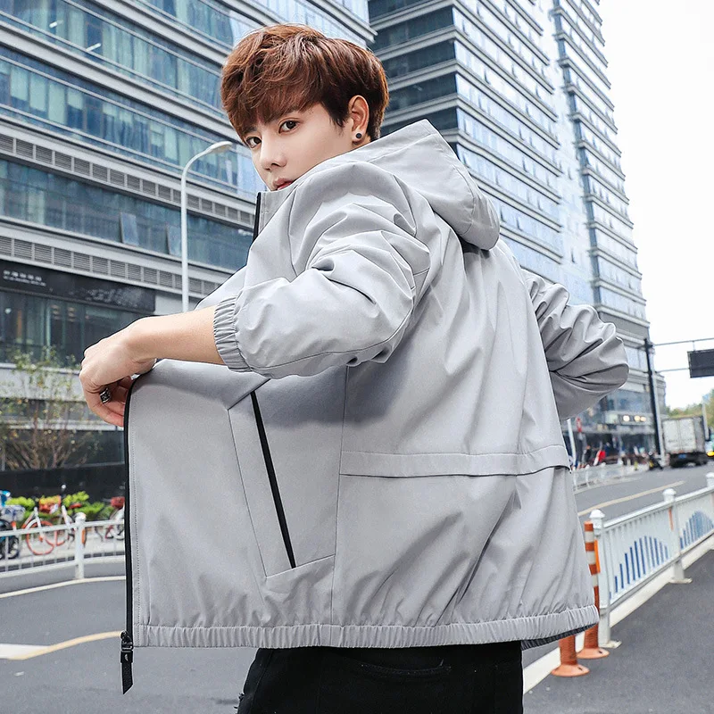 

Модная Мужская модная трендовая универсальная красивая куртка мужская куртка с капюшоном Корейская Весенняя повседневная одежда 2021
