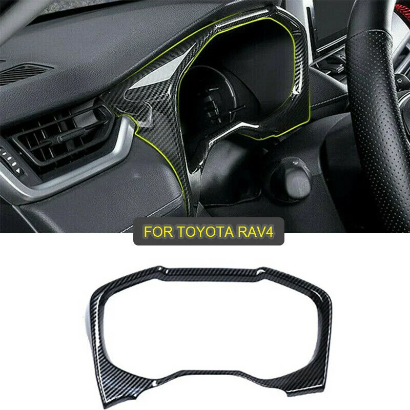 

1x For Toyota RAV4 2019 2020 interior Styling Auto Accessories Carbon Fiber Inner Console Dash Panel Frame Trim Cover