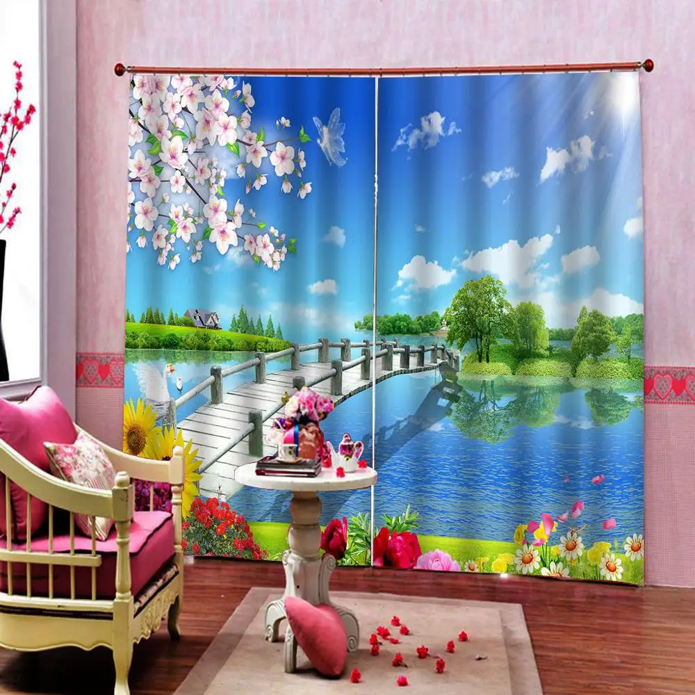

3D Digital Print Curtains Beautifyl landscape Curtains For Living Room Bedroom Home Decor Blackout Drapes Window