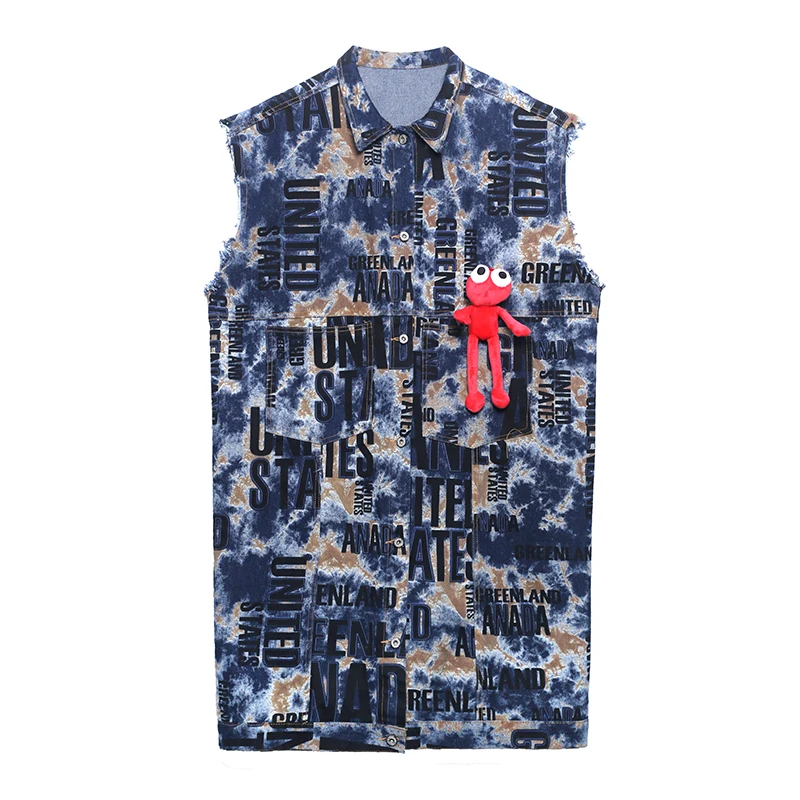 

kywommnz Women, Vest, 2021, New, Spring Autumn, Mid-length, Trend, Fashion, Exterior, Vest, Denim, Coat, Female, E317