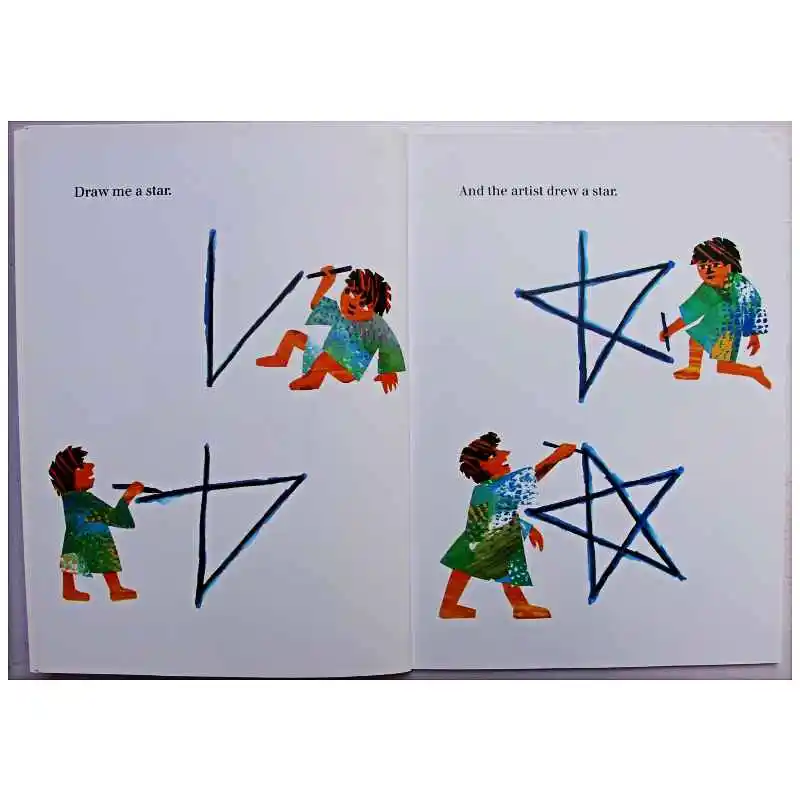 Draw Me a Star By Eric Carle обучающая английская книга с картинками Карта История для детей
