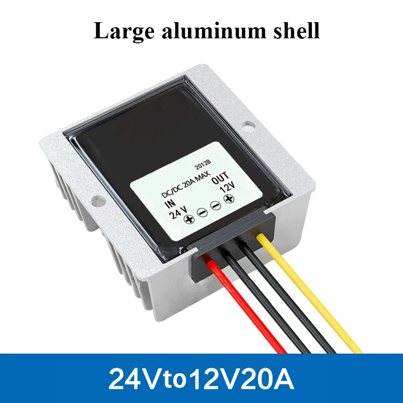 24V TO 12V 20A Преобразователь мощности 24 В до 12 В 1A 2A 3A 5A 8A 10A 12A 15A 20A 30A источники питания конвертер автомобильный преобразователь питания DC Преобразователи Водонепроницаемый - Цвет: 24V TO 12V 20A