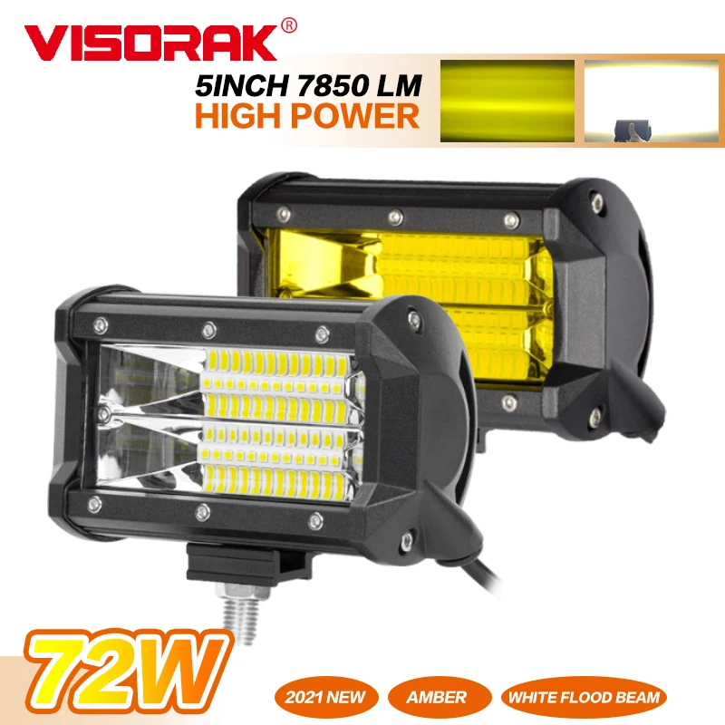 VISORAK 5 &quot72 Вт янтарно-белый прожектор светодиодный рабочий свет бар 4x4 4WD ATV SUV UTV