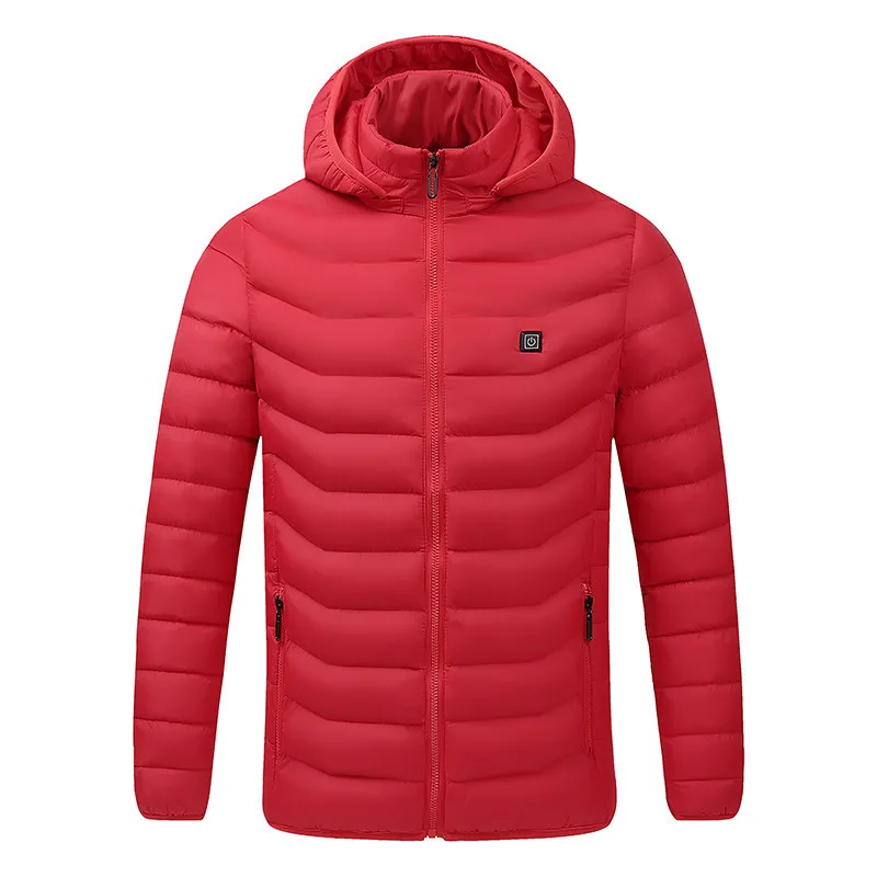 Men Intellige Heated Jacket USB Winter Outdoor Electric Heating Jackets Warm Sprots Thermal Coat Clothing Heatable Cotton Jacket