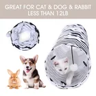 Туннели для кошек для домашних животных с 2 отверстиями, туннели для кошек с шариком, складные гофрированные игрушки для котят, собак, щенков, кроликов, игровые туннели для кошек, игрушки для кошек