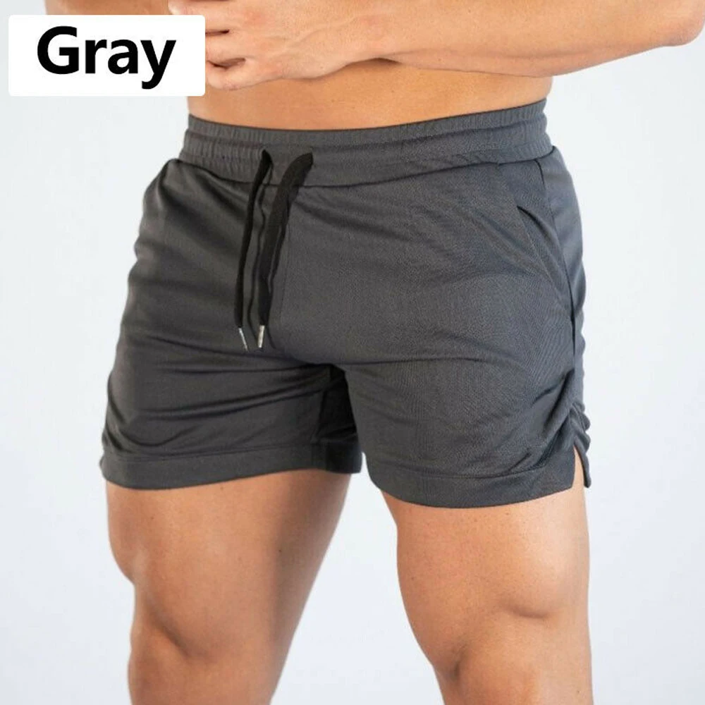 Summer Gyms Workout Male Breathable Mesh Quick Dry Sportswear Jogger Beach Solid Shorts Men Fitness Bodybuilding Shorts maamgic sweat shorts