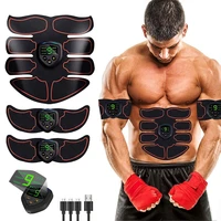abs trainer ems muscle stimulator lcd display usb rechargeable abdominal belt for workout weight loss home gym fitness equipment