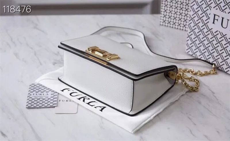 Оригинальные женские сумки FURLA, высокое качество, маленькие размеры, женские меховые кожаные сумки белого цвета, Размер 20 см* 8 см* 14 см