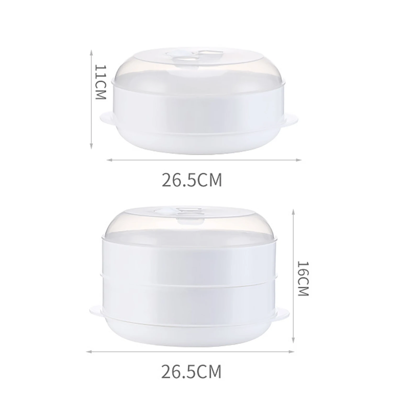 

Durable Anti High Temperature Microwave Oven Steamer Round Plastic Bowl Dish Bun Dumpling Heater with Lid Single/Double Tier