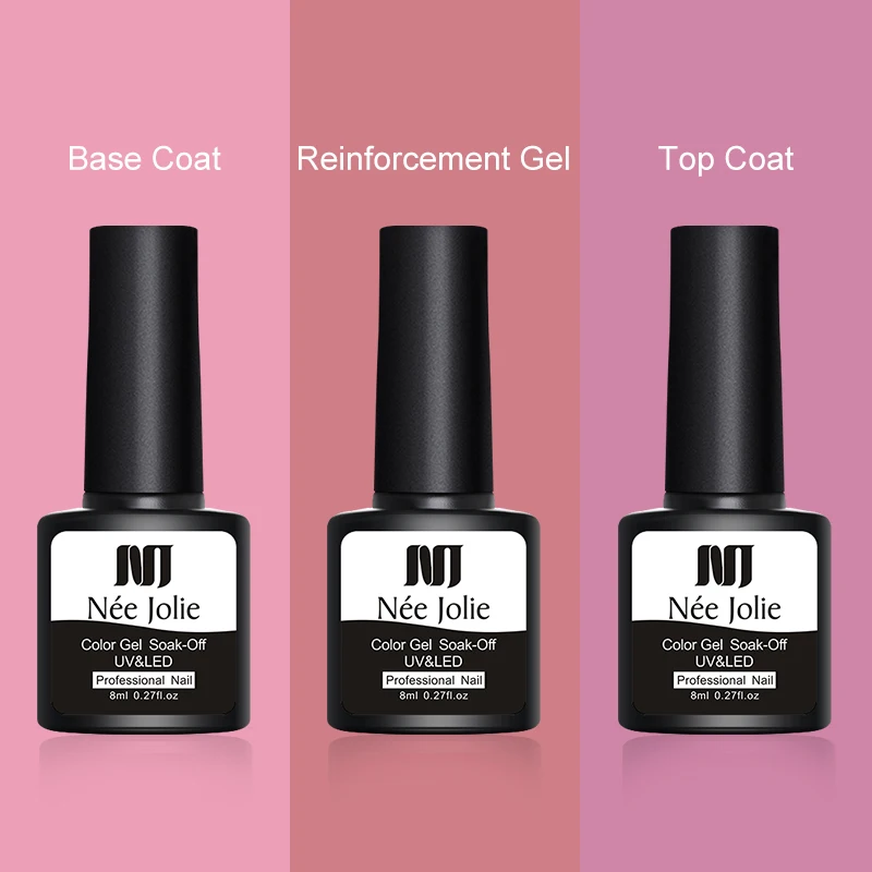 Усиленный гель NEE JOLIE 8 мл полупрозрачная белая защита для ногтей усилитель