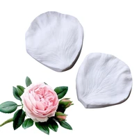 2pcs large rose flower veiners silicone molds fondant sugarcraft gumpaste resin clay water paper cake decorating tools