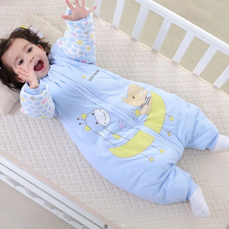 

Autumn Winter Cotton interlayer Baby Sleeping Bag Pure Cotton Baby Split-leg Sleeping Bag Thickened Newborn Sleeping Bag