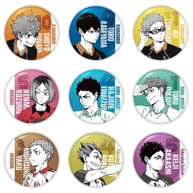 Anime Haikyuu!! Enamel Pin Volleyball Boy Tsukishima Firefly Sun Xiang Cosplay Brooch Cartoon Bags Backpack Badge Button |