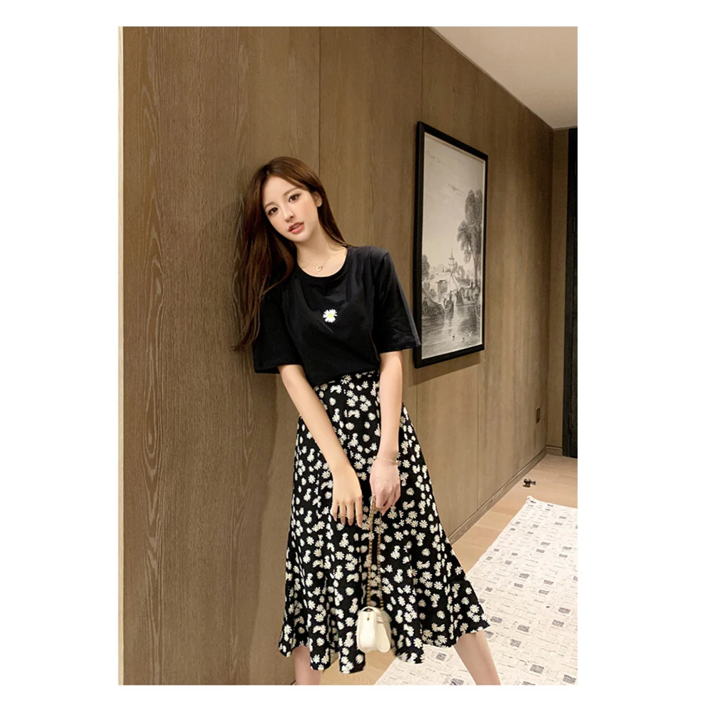 

A-line skirts floral for women summer long N21 skirt women korean style