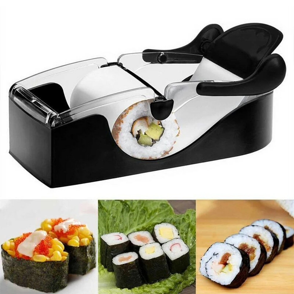 

Perfect Roll Kit DIY Easy Kitchen Magic Roller Sushi Maker Cutter Gadget Machine Sushi Maker Rice Mold Cute Onigiri Sushi Tools