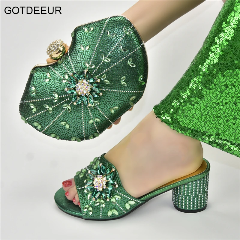 

Туфли-лодочки женские без шнуровки, Свадебный комплект из туфель и сумочки в итальянском стиле, нигерийские вечерние туфли-лодочки